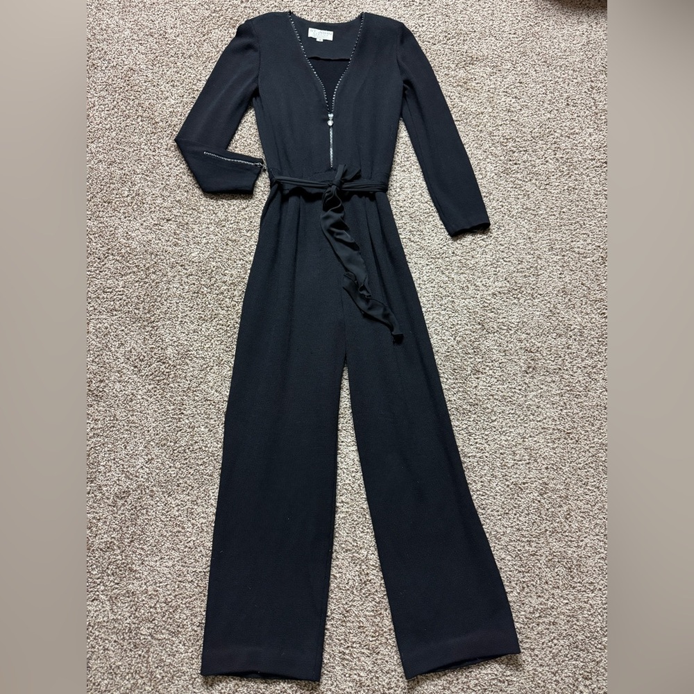 ST. JOHN EVENING By Marie Gray One Piece Black Jumpsuit